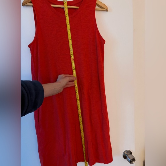 J. Jill Size Small Cotton Modal Sleeveless Crewneck Dress With Pockets Orange - Picture 9 of 9